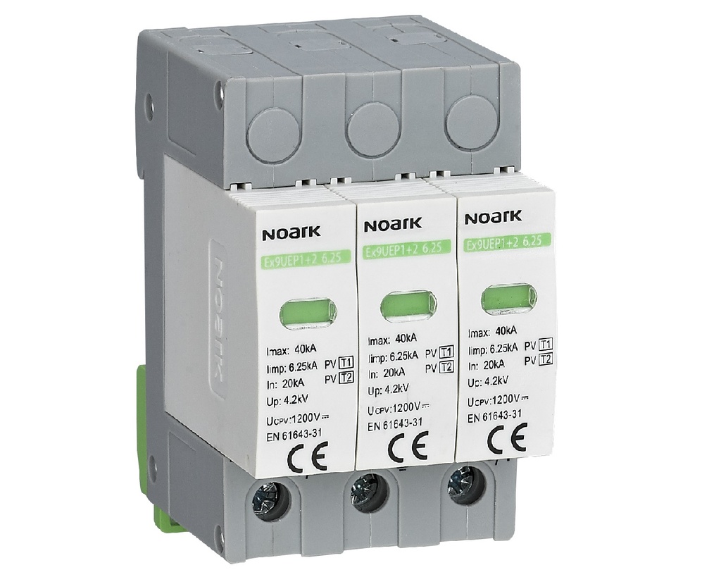 Noark DC túlfeszültség levezető T1+2 3P 1200V